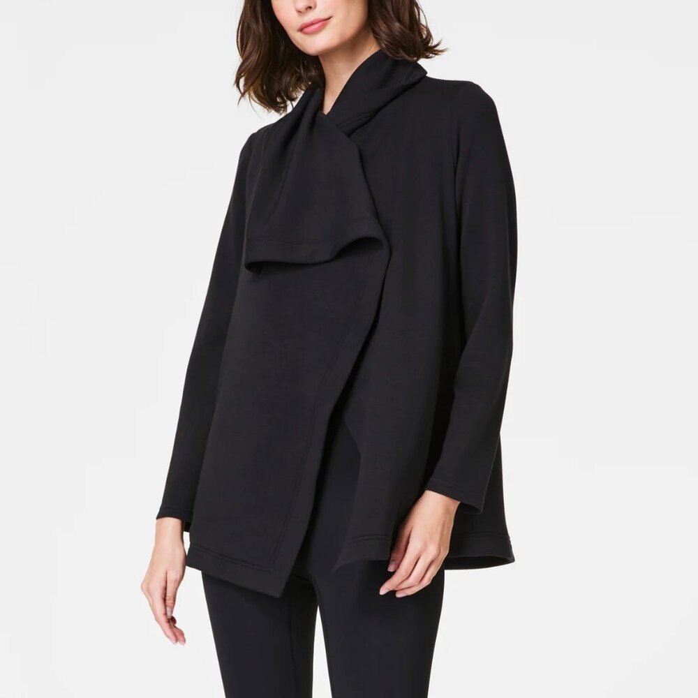 Spanx Air Essentials Open Wrap Front Cardigan Bla… - image 2